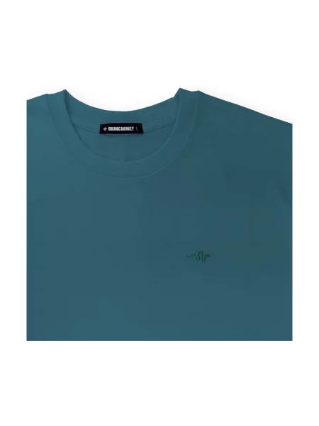 Tricou Organic Monkey cu model piele de șarpe albastru