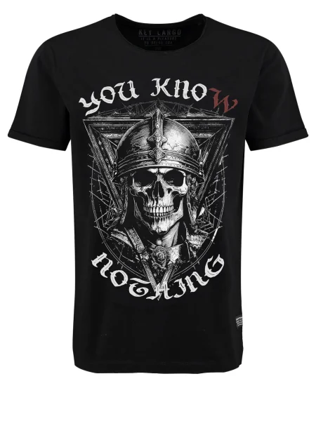 Key Largo Tricou Know maro ruginiu / gri / negru alb