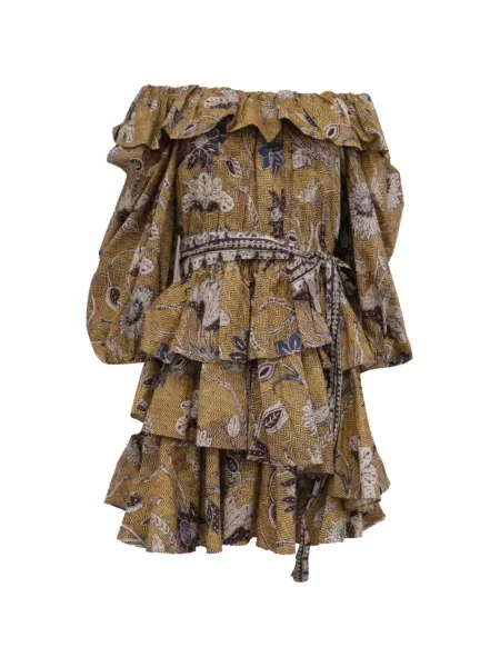 Rochie Ulla Johnson cu volane galben