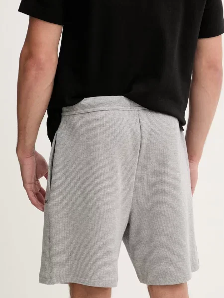 BOSS szorty lounge z bawełną Waffle Shorts szare
