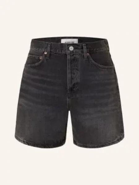 Agolde Džínové Kraťasy hitch blk w/ finished hem