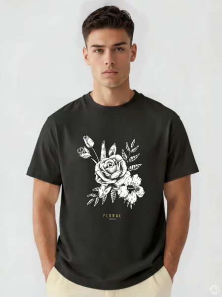 T-shirt oversize z nadrukiem Dstreet czarny