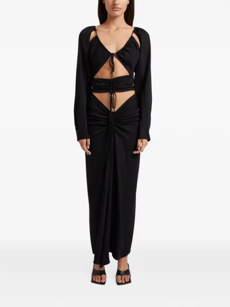 Rochie maxi Christopher Esber cu volane negru