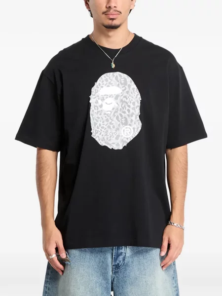 Tricou A Bathing Ape® cu imagine negru
