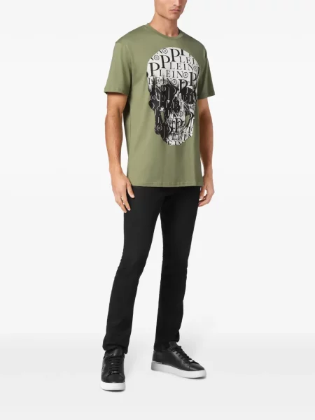 Raštuotas marškinėliai Philipp Plein žalia