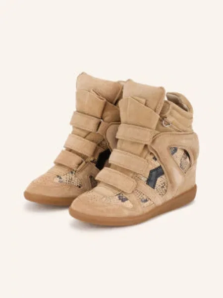 Isabel Marant Wysokie Sneakersy Bekett beige czarne