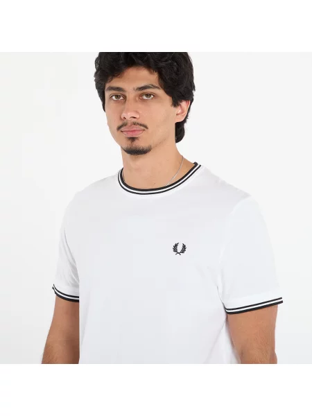 Koszulka FRED PERRY Twin Tipped T-Shirt White S biała