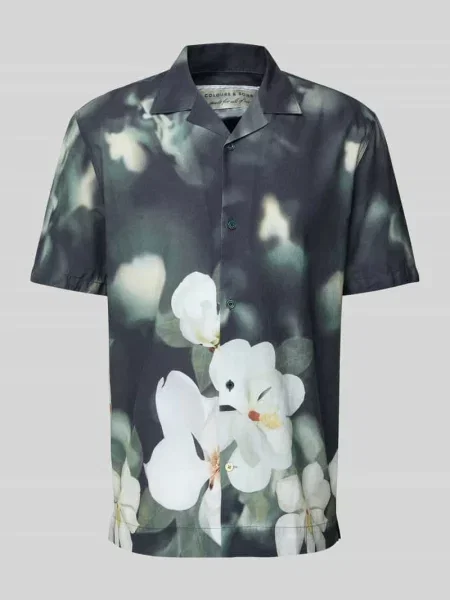 Koszula casualowa o kroju regular fit z kołnierzem z połami Colours & Sons niebieska