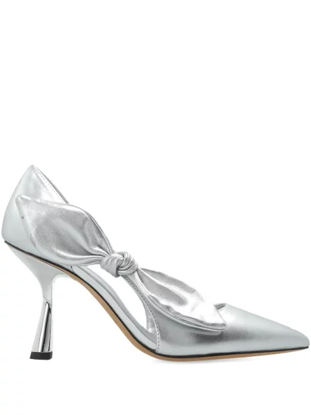 Pantofi cu toc Kate Spade cu funde argintiu