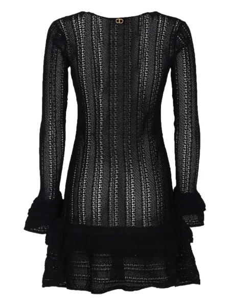 Rochie mini Twinset cu volane de costum negru