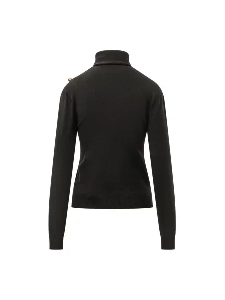 Sweter z golfem Alberta Ferretti wełniany czarny