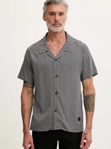 BOSS cămașă de plajă bărbătească Beach Shirt gri
