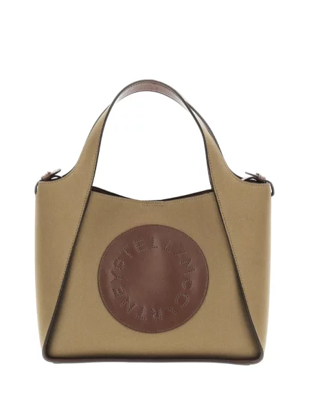 Vászon shopper táska Stella Mccartney autogrammal zöld