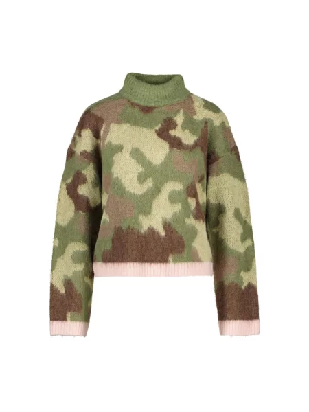 Sweter z golfem Nümph do golfa zielony