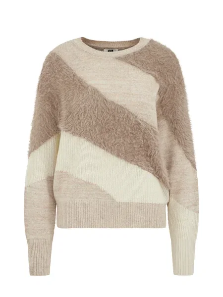 WE Fashion Pulover kremna / progasto / greige bež