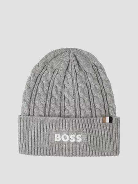 Детская шапка Boss серая