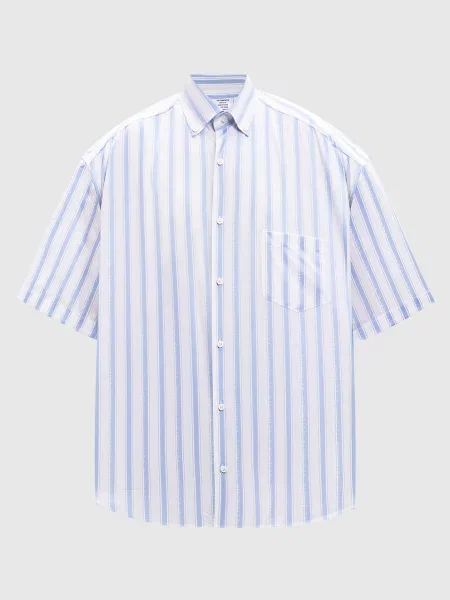 Сорочка в смужку з візерунком логотипа Vetements біла