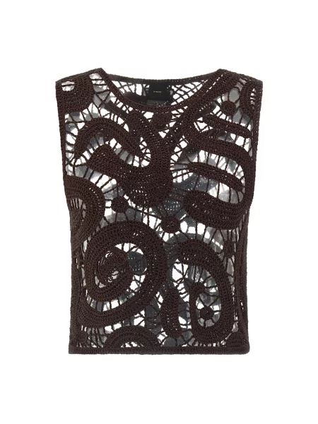Szydełkować top Pinko bez rękawów brązowy