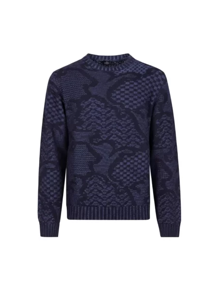 Sweter Etro z nadrukiem niebieski