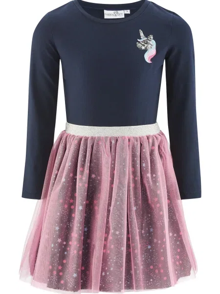Happy girls Rochie bleumarin / turcoaz argintiu roz