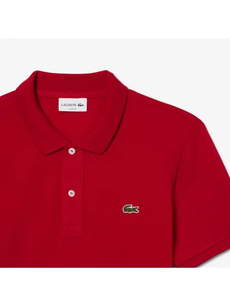 Lacoste Koszulka Polo Slim Fit Petit Piqué czerwona