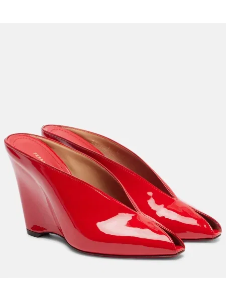 Usnjene mules Ferragamo rdeča