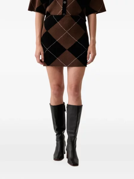 Fusta mini Dkny cu model argyle maro