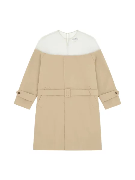 Sukienka midi Mm6 Maison Margiela beżowa
