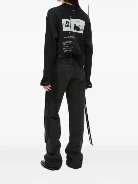 Lung tricou Ann Demeulemeester cu imagine negru
