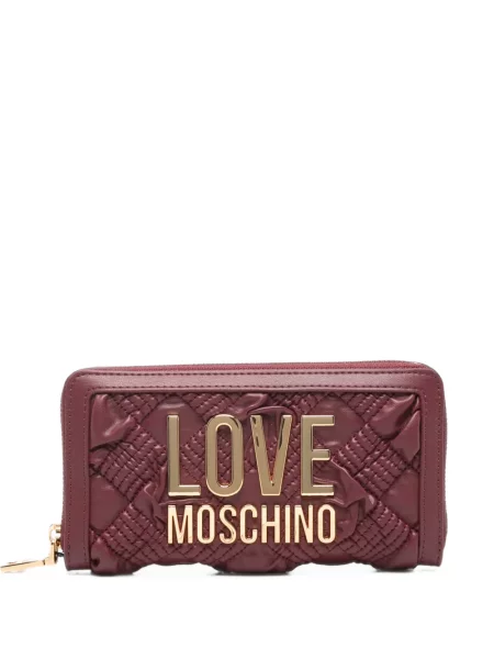 Matlasat portofel Love Moschino cu autograf roșu