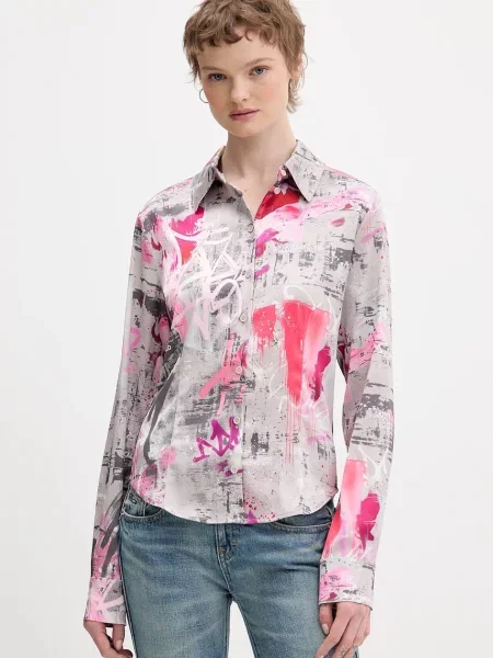 Karl Lagerfeld Jeans cămașă cu guler clasic slim gri