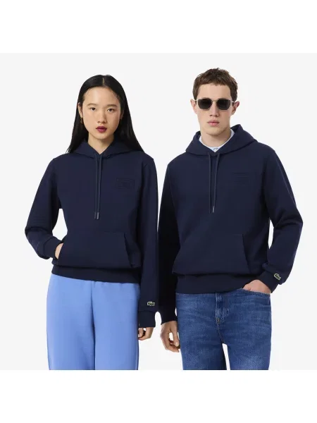 Lacoste Bluza Z Kapturem Z Tłoczonym Logo szary