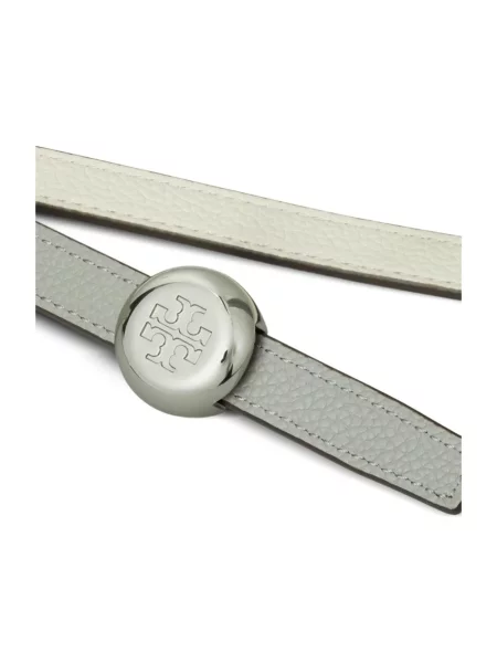 Pasek Tory Burch skórzany dwustronny biały