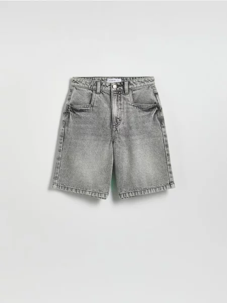 Reserved Джинсові шорти-бермуди світло-сірий сірі