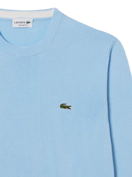 Pulover Lacoste cu autograf albastru