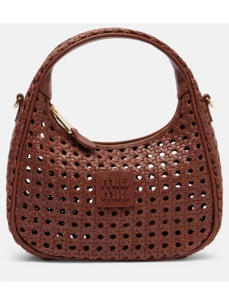 Top Miu Miu din piele maro