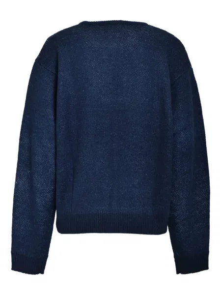 Pulover Breath cu broderie albastru