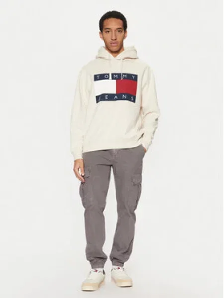 Tommy Jeans Mikina Flag béžová