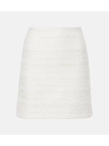 Fustă din denim Nina Ricci din tweed alb