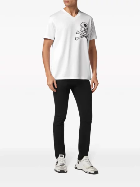 Raštuotas marškinėliai Philipp Plein balta