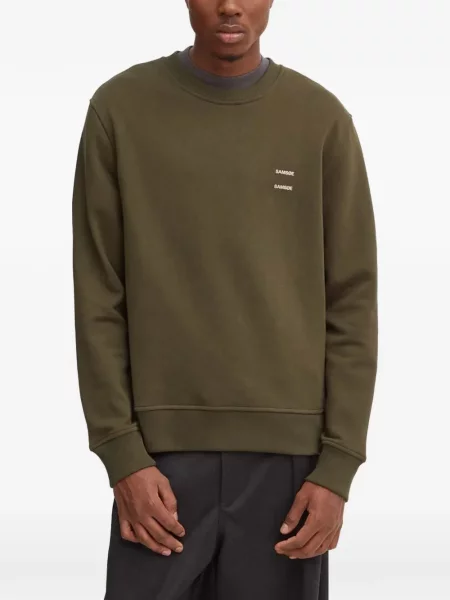 Hanorac crewneck Samsøe Samsøe cu decolteu rotund verde