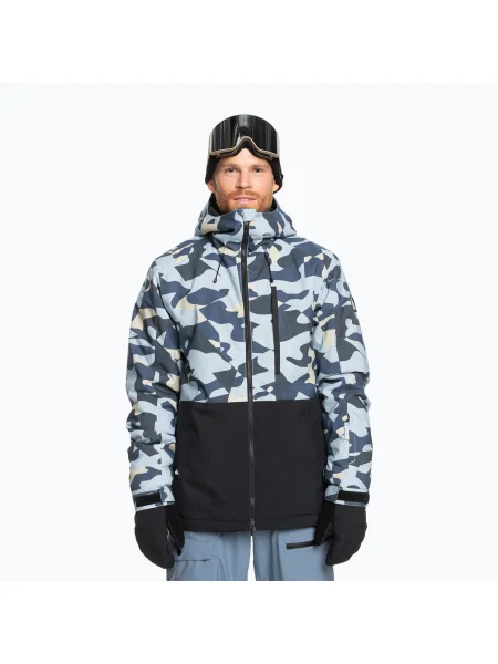 Geacă de snowboard pentru bărbați Quiksilver Mission Printed Block puzzle camo ice flow