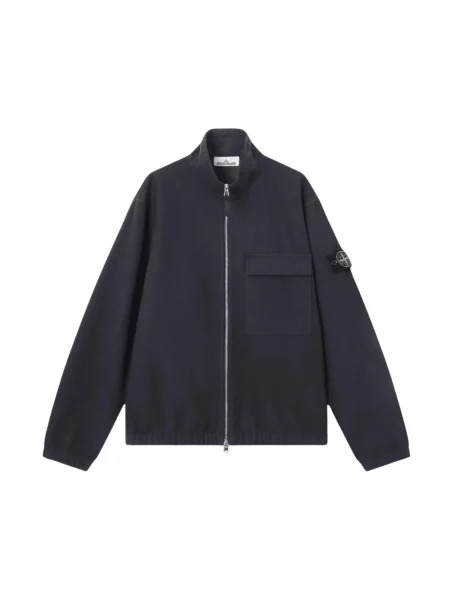 Kurtka koszulowa Stone Island wełniana z kamieniami niebieska