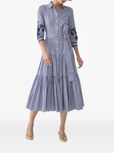 Rochie midi Carolina Herrera cu dungi albastru