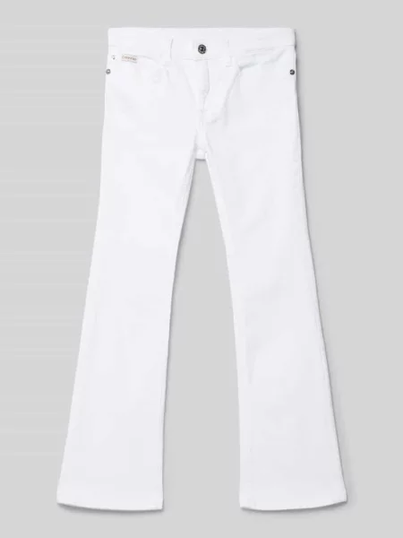 Jeansy rozkloszowane z 5 Calvin Klein Jeans białe