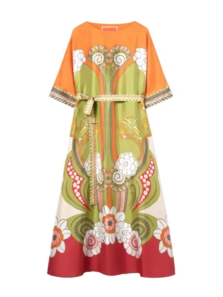 Rochie La Doublej cu decolteu rotund verde