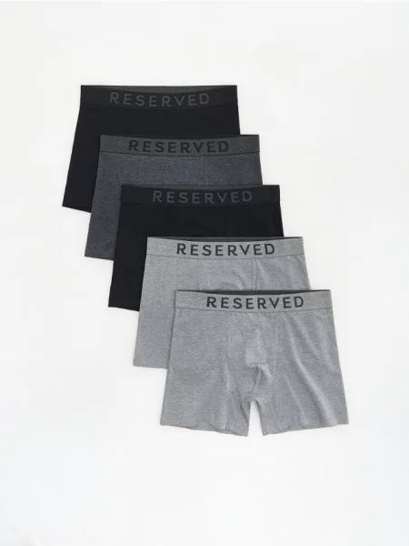 Reserved Set de 5 perechi de boxeri long gri-închis gri