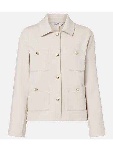 Geacă 's Max Mara din jerseu alb