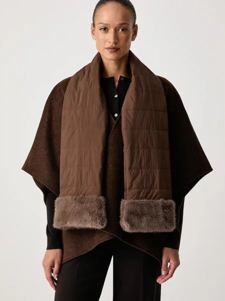 Twinset plášť typu pelerína dámský hnědý