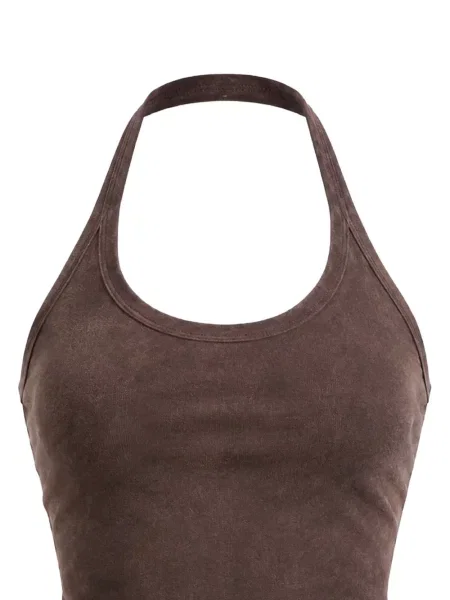 Top Stouls cu gât halter maro